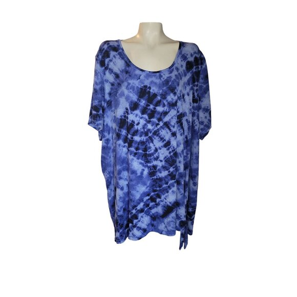 CATHERINE'S PLUS SIZE 4X Tie-Dye Blue Tunic Top l Summer outdoor breathable - Picture 1 of 8